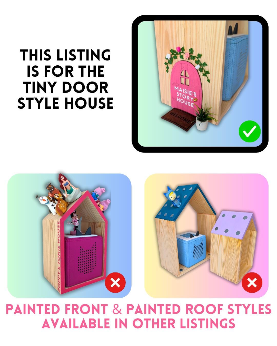 Personalised Wooden Tonie House | Tonie Storage & Play House for Kids | Gift for 3–6 Year Olds